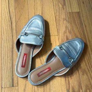Union Bay Silver Loafer Mules